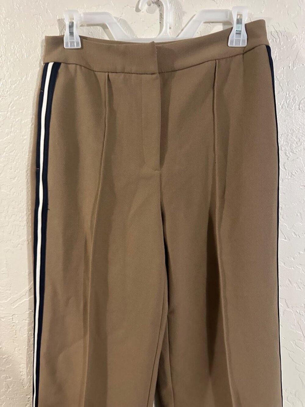 Zara Brown Pleated Pin Striped Casual Dressy Professional Pants - Picture 6 of 10